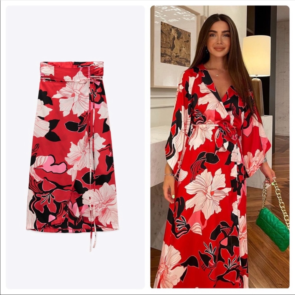 Zara Floral Print Skirt